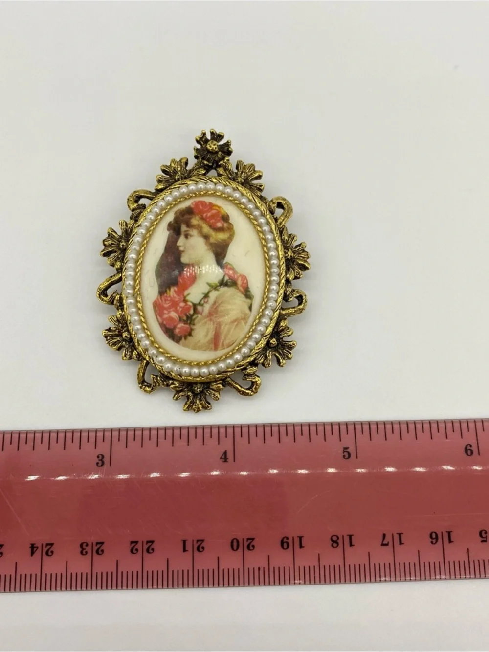 Victorian Revival Style Cameo Brooch Vintage